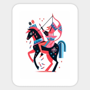 Vibrant Sagittarius Zodiac Illustration Sticker